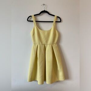 A-line Zara Trafaluc Yellow Jacquard Mini Dress - Medium